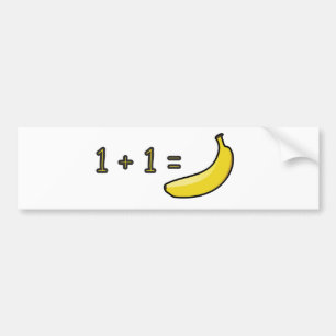 1 + 1 = Banane Autoaufkleber