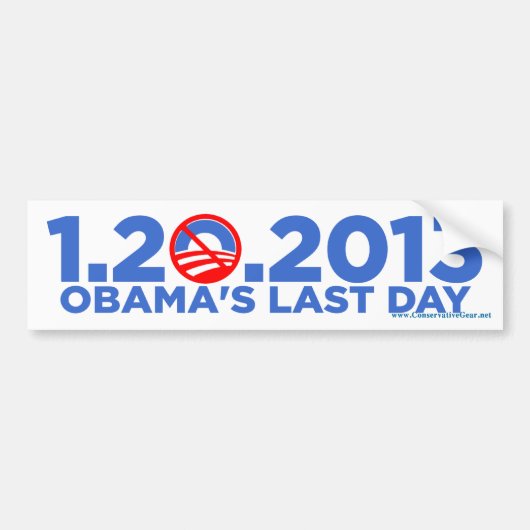 1.20.2009 Obamas letztes Dat bsZ Autoaufkleber (Vorne)