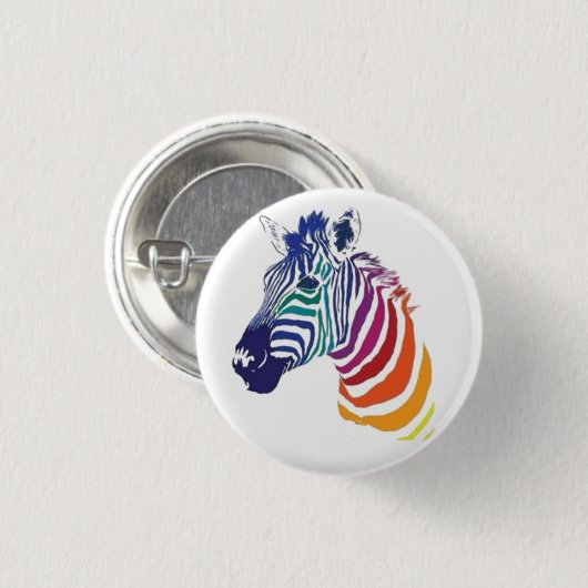 1,25" Abzeichen - Regenbogen Zebra Button (Vorne & Hinten)