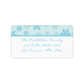 1.25"x2.75" Blue Snowflakes Mailing-Adressetikett Adressaufkleber (Vorne)