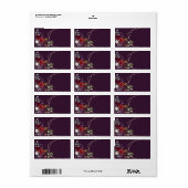 1.25"x2.75" E-Mail-Adresse Plum Lila Rose Gold Adressaufkleber (Vorne)