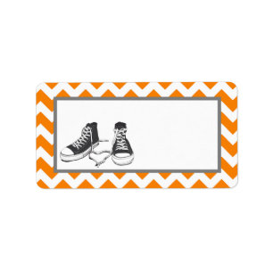 1.25"x2.75" E-Mail-Adresse Teenager Sneakers Chevr Adressaufkleber