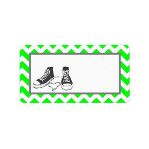 1.25"x2.75" E-Mail-Adresse Teenager Sneakers Chevr Adressaufkleber