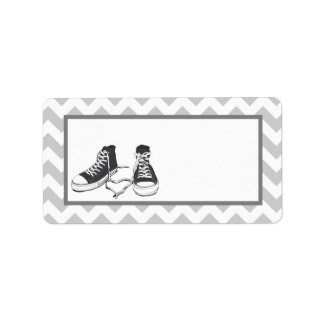 1.25"x2.75" E-Mail-Adresse Teenager Sneakers Chevr Adressaufkleber