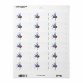 1.25"x2.75" E-Mail-Adresse Traditioneller Vogelkam Adressaufkleber (Vorne)