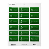 1.25"x2.75" Green Whit XMAS Tree Mailing Label Adressaufkleber (Vorne)