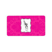1,25"x2,75" Hershey-Miniatur-Hot-Pink-Damast Adressaufkleber (Vorne)
