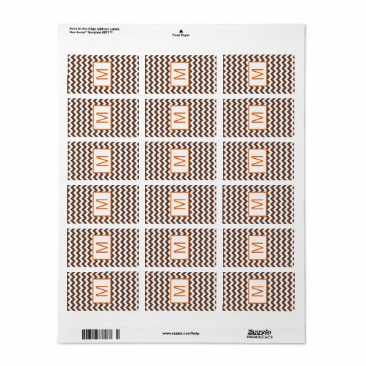 1,25"x2,75" Hershey's Miniatur Brown Oran Zickzack Adressaufkleber (Vorne)