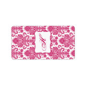1,25"x2,75" Hershey's Miniatur Fusia White Damask Adressaufkleber (Vorne)