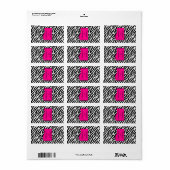 1,25"x2,75" Hershey's Miniatur Hot Pink Zebra Adressaufkleber (Vorne)