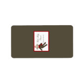 1,25"x2,75" Hershey's Miniatur Red Sock Monkey Adressaufkleber (Vorne)