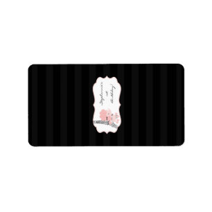 1,25"x2,75" Hershey's Miniature Pink Poodle Paris Adressaufkleber