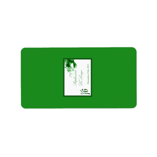 1,25"x2,75" Hershey's Miniature Sweet 16 green Adressaufkleber (Vorne)