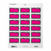 1.25"x2.75" Hot-Pink-Zebra-Druckadresse Adressaufkleber (Vorne)