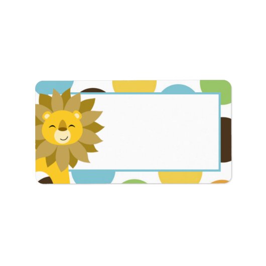 1.25"x2.75" Jungle King Lion Print Mailing-Adresse Adressaufkleber (Vorne)