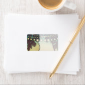1.25"x2.75" Mailing Address Beach Sunset Palm Tree Adressaufkleber (Insitu)