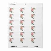 1.25"x2.75" Mailing Address Geometric Garden Rose Adressaufkleber (Vorne)