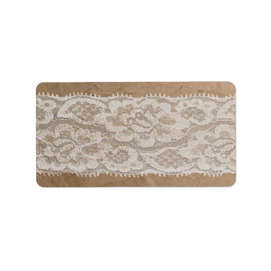 1.25"x2.75" Mailing Address Kraft Paper Bag Lace Adressaufkleber (Vorne)