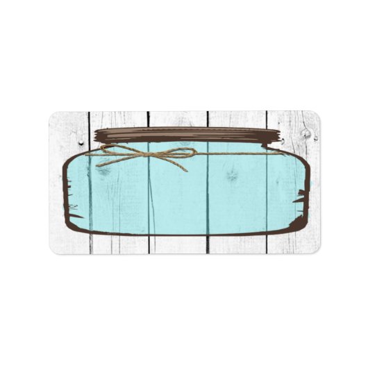 1.25"x2.75"Mailing Address Mason Jar Wood Count Adressaufkleber (Vorne)