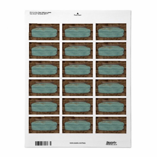 1.25"x2.75"Mailing Address Mason Jar Wood Count Adressaufkleber (Vorne)