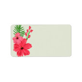 1.25"x2.75" Mailing Address Spring Hibisken Blume Adressaufkleber (Vorne)