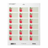 1.25"x2.75" Mailing Address Spring Hibisken Blume Adressaufkleber (Vorne)