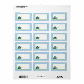 1.25"x2.75" Mailing-Adresse Blaumeerschildkröten Adressaufkleber (Vorne)