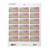 1.25"x2.75" Mailing-Adresse Burlap Lace Daisy Flow Adressaufkleber (Vorne)