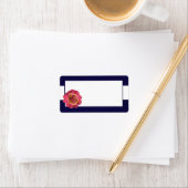 1.25"x2.75" Mailing-Adresse Moderne Stripe Navy Adressaufkleber (Insitu)