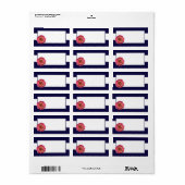 1.25"x2.75" Mailing-Adresse Moderne Stripe Navy Adressaufkleber (Vorne)
