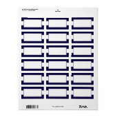 1.25"x2.75" Mailing-Adresse Moderne Stripe Navy Adressaufkleber (Vorne)