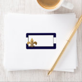 1.25"x2.75" Mailing-Adresse Moderne Stripe Navy Adressaufkleber (Insitu)