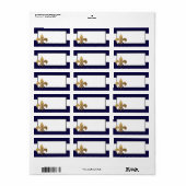 1.25"x2.75" Mailing-Adresse Moderne Stripe Navy Adressaufkleber (Vorne)