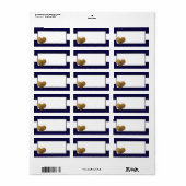 1.25"x2.75" Mailing-Adresse Moderne Stripe Navy Adressaufkleber (Vorne)