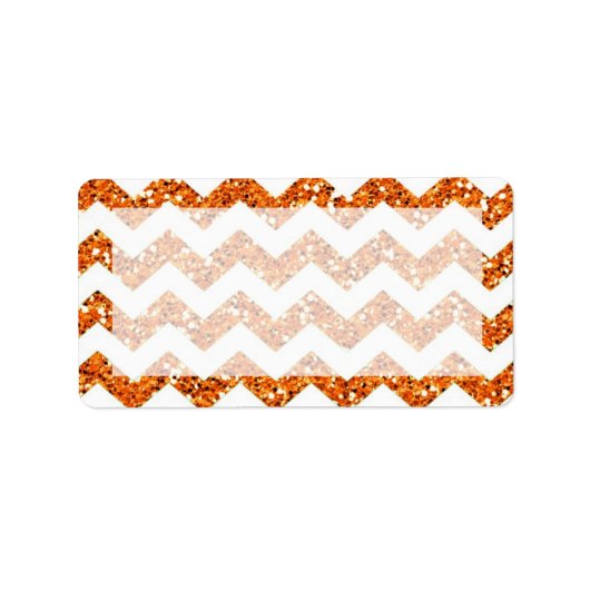 1.25"x2.75" Mailing-Adresse Orange Glitzer Zickzac Adressaufkleber (Vorne)