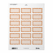 1.25"x2.75" Mailing-Adresse Orange Glitzer Zickzac Adressaufkleber (Vorne)
