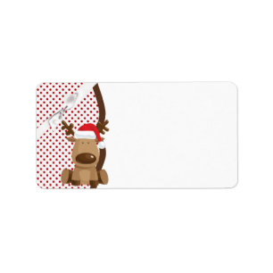 1.25"x2.75" Mailing-Adresse Reindeer Christmas XMA Adressaufkleber