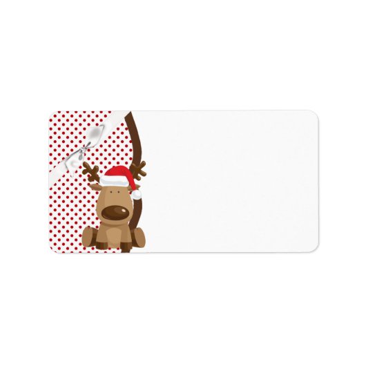 1.25"x2.75" Mailing-Adresse Reindeer Christmas XMA Adressaufkleber (Vorne)