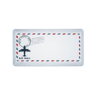1.25"x2.75" Mailingadresse Air Mail Flugzeug USPS Adressaufkleber