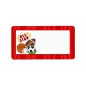 1.25"x2.75" Mailingadresse All-Star Red Adressaufkleber (Vorne)