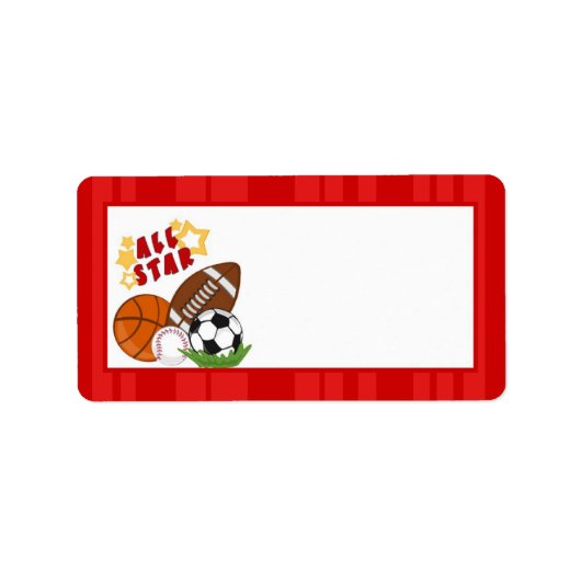 1.25"x2.75" Mailingadresse All-Star Red Adressaufkleber (Vorne)