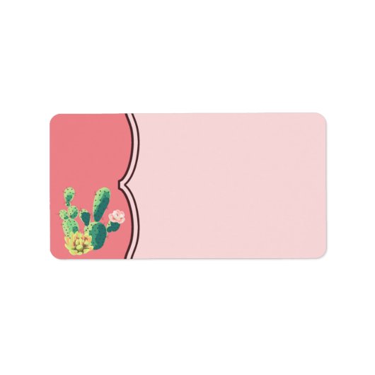 1.25"x2.75" Mailingadresse Bohemisch Cactus Succul Adressaufkleber (Vorne)