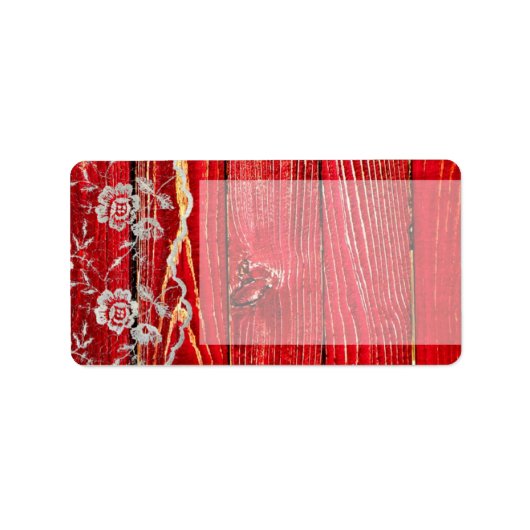 1.25"x2.75" Mailingadresse Country Lace Red Wash Adressaufkleber (Vorne)