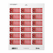 1.25"x2.75" Mailingadresse Country Lace Red Wash Adressaufkleber (Vorne)
