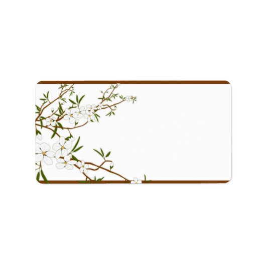 1.25"x2.75" Mailingadresse Dogwood-Blume Adressaufkleber (Vorne)