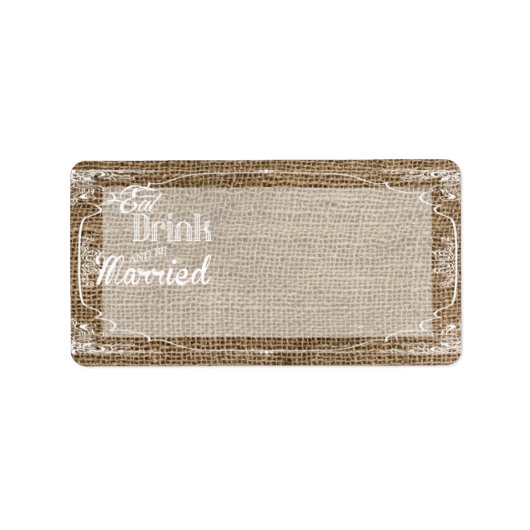 1.25"x2.75" Mailingadresse Eat Drink Verheiratet s Adressaufkleber (Vorne)