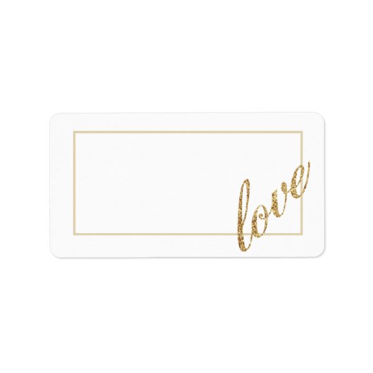 1.25"x2.75" Mailingadresse Gold Foil Glitzer Liebe Adressaufkleber (Vorne)