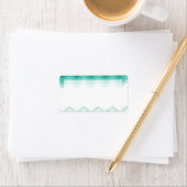 1.25"x2.75" Mailingadresse Ombre Aquamarin Zickzac Adressaufkleber (Insitu)