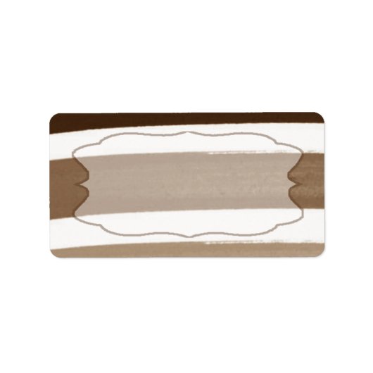 1.25"x2.75" Mailingadresse Ombre Stripe Brown Adressaufkleber (Vorne)