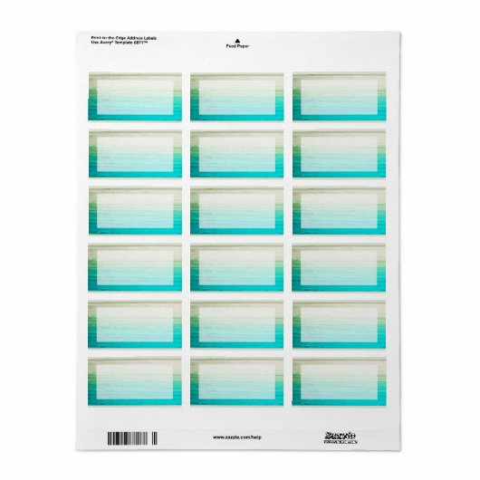 1.25"x2.75" Mailingadresse Ombre Zuckerguss Blue Adressaufkleber (Vorne)